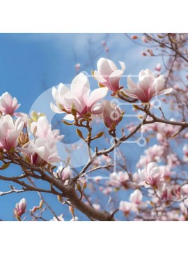 Intra Συλλεκτικό Ξύλινο Παζλ Plywood  4mm - Όμορφη εικόνα του δέντρου Magnolia στην άνθιση Σε Ξύλινο Κουτί - Διαστάσεις: 10x10 cm – 25 κομμάτια