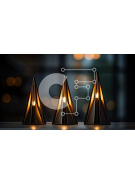 Intra Συλλεκτικό Ξύλινο Παζλ Plywood  4mm - Μαύρα μεταλλικά κηροπήγια σε σκούρα ξύλινη επιφάνεια Σε Ξύλινο Κουτί - Διαστάσεις Puzzle: 10x10 cm – 25 κομμάτια