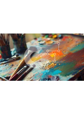 Intra Συλλεκτικό Ξύλινο Παζλ Plywood  4mm - Καβαλέτο καλλιτέχνη με χρώματα και πινέλα Σε Ξύλινο Κουτί - Διαστάσεις Puzzle: 10x10 cm – 25 κομμάτια