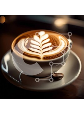 Σετ των 2 Intra Συλλεκτικό Ξύλινο Παζλ Plywood  4mm - Coffee with Leaf Latte Art - Perfect Morning Pick-Me-Up Σε Ξύλινο Κουτί - Διαστάσεις: 10x10 cm – 25 κομμάτια