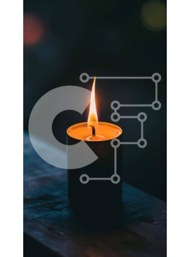 Intra Συλλεκτικό Ξύλινο Παζλ Plywood  4mm - Μονό αναμμένο κερί σε ξύλινο τραπέζι Σε Ξύλινο Κουτί - Διαστάσεις Puzzle: 10x10 cm – 25 κομμάτια