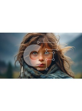 Intra Συλλεκτικό Ξύλινο Παζλ Plywood  4mm - Όμορφο πορτρέτο ενός νεαρού κοριτσιού με σγουρά μαλλιά και σοβαρή έκφραση Σε Ξύλινο Κουτί - Διαστάσεις Puzzle: 10x10 cm – 25 κομμάτια