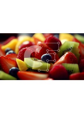 Σετ των 2 Intra Συλλεκτικό Ξύλινο Παζλ Plywood  4mm - Νόστιμο μπολ με φρέσκα φρούτα με φράουλες, ακτινίδια και βατόμουρα Σε Ξύλινο Κουτί - Διαστάσεις: 10x10 cm – 25 κομμάτια