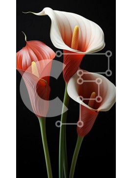 Σετ των 2 Intra Συλλεκτικό Ξύλινο Παζλ Plywood  4mm - Όμορφη εικόνα των τριών κρίνων κάλλας σε ένα βάζο Σε Ξύλινο Κουτί - Διαστάσεις: 10x10 cm – 25 κομμάτια