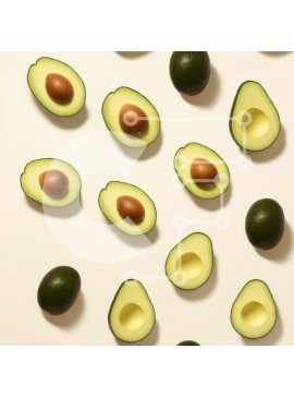 Σετ των 2 Intra Συλλεκτικό Ξύλινο Παζλ Plywood  4mm - Κύκλος από ώριμες φέτες αβοκάντο σε λευκό φόντο Σε Ξύλινο Κουτί - Διαστάσεις: 10x10 cm – 25 κομμάτια