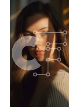 Intra Συλλεκτικό Ξύλινο Παζλ Plywood  4mm - Όμορφη εικόνα μιας νεαρής γυναίκας με λευκό πουλόβερ δίπλα στο παράθυρο Σε Ξύλινο Κουτί - Διαστάσεις Puzzle: 10x10 cm – 25 κομμάτια