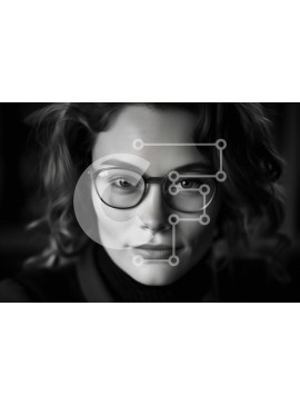 Intra Συλλεκτικό Ξύλινο Παζλ Plywood  4mm - Vintage πορτρέτο μιας γυναίκας που φοράει γυαλιά Σε Ξύλινο Κουτί - Διαστάσεις Puzzle: 10x10 cm – 25 κομμάτια