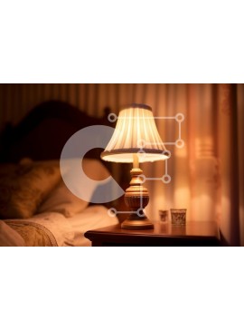 Intra Συλλεκτικό Ξύλινο Παζλ Plywood  4mm - Άνετο υπνοδωμάτιο με φωτιστικό κομοδίνου Σε Ξύλινο Κουτί - Διαστάσεις Puzzle: 10x10 cm – 25 κομμάτια