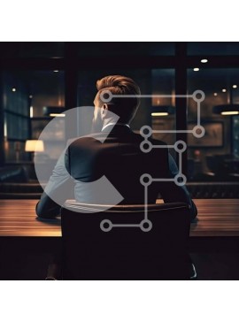 Intra Συλλεκτικό Ξύλινο Παζλ Plywood  4mm - Επιχειρηματίας στο γραφείο γραφείου που κοιτάζει στην απόσταση Σε Ξύλινο Κουτί - Διαστάσεις Puzzle: 10x10 cm – 25 κομμάτια