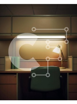 Intra Συλλεκτικό Ξύλινο Παζλ Plywood  4mm - Γραφείο γραφείου με καρέκλα, φωτιστικό και κουμπιά Σε Ξύλινο Κουτί - Διαστάσεις Puzzle: 10x10 cm – 25 κομμάτια