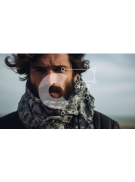 Intra Συλλεκτικό Ξύλινο Παζλ Plywood  4mm - Πορτρέτο ενός σοβαρού άνδρα με μακριά σγουρά μαλλιά και γένια Σε Ξύλινο Κουτί - Διαστάσεις Puzzle: 10x10 cm – 25 κομμάτια