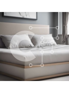 Intra Συλλεκτικό Ξύλινο Παζλ Plywood  4mm - Λευκό κρεβάτι με ξύλινο σκελετό σε γκρι τοίχο Σε Ξύλινο Κουτί - Διαστάσεις Puzzle: 10x10 cm – 25 κομμάτια