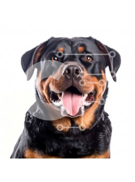 Intra Συλλεκτικό Ξύλινο Παζλ Plywood  4mm - Αξιολάτρευτη εικόνα ενός σκύλου Rottweiler με μαύρο και καφέ παλτό Σε Ξύλινο Κουτί - Διαστάσεις: 10x10 cm – 25 κομμάτια