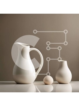 Intra Συλλεκτικό Ξύλινο Παζλ Plywood  4mm - Όμορφη εικόνα της λευκής κεραμικής στάμνας και του μπολ σε ένα ηλιόλουστο δωμάτιο Σε Ξύλινο Κουτί - Διαστάσεις Puzzle: 10x10 cm – 25 κομμάτια