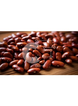 Σετ των 2 Intra Συλλεκτικό Ξύλινο Παζλ Plywood  4mm - Σωρός από κόκκινα φασόλια σε ξύλινη επιφάνεια Σε Ξύλινο Κουτί - Διαστάσεις: 10x10 cm – 25 κομμάτια