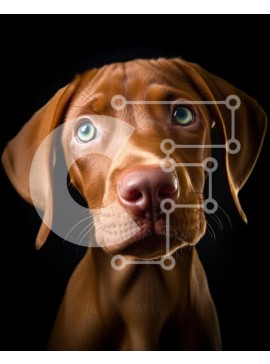 Σετ των 2 Intra Συλλεκτικό Ξύλινο Παζλ Plywood  4mm - Αξιολάτρευτο καφέ σκυλί με μπλε μάτια που κοιτάζει περίεργα την κάμερα Σε Ξύλινο Κουτί - Διαστάσεις: 10x10 cm – 25 κομμάτια