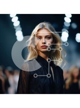 Σετ των 2 Intra Συλλεκτικό Ξύλινο Παζλ Plywood  4mm - Μοντέλο μόδας που περπατά στην πασαρέλα με καθαρή μαύρη μπλούζα και φούστα Σε Ξύλινο Κουτί - Διαστάσεις: 10x10 cm – 25 κομμάτια