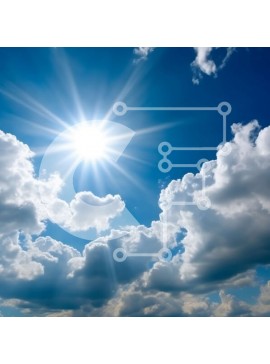 Intra Συλλεκτικό Ξύλινο Παζλ Plywood  4mm - Εκπληκτική εικόνα του γαλάζιου ουρανού με αφράτα λευκά σύννεφα μια ηλιόλουστη μέρα Σε Ξύλινο Κουτί - Διαστάσεις Puzzle: 10x10 cm – 25 κομμάτια