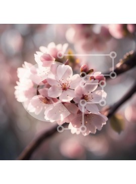 Intra Συλλεκτικό Ξύλινο Παζλ Plywood  4mm - Όμορφη εικόνα ενός ροζ ανθισμένου δέντρου κερασιάς σε πλήρη άνθιση Σε Ξύλινο Κουτί - Διαστάσεις: 10x10 cm – 25 κομμάτια