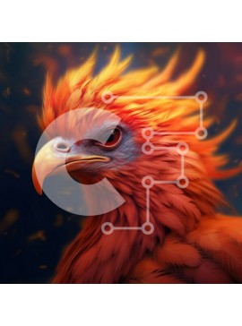 Intra Συλλεκτικό Ξύλινο Παζλ Plywood  4mm - Φλογερό κόκκινο πουλί με λαμπερά μάτια και άγρια ​​έκφραση Σε Ξύλινο Κουτί - Διαστάσεις: 10x10 cm – 25 κομμάτια