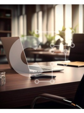 Intra Συλλεκτικό Ξύλινο Παζλ Plywood  4mm - Επιφάνεια εργασίας με φορητό υπολογιστή και φυτά Σε Ξύλινο Κουτί - Διαστάσεις Puzzle: 10x10 cm – 25 κομμάτια