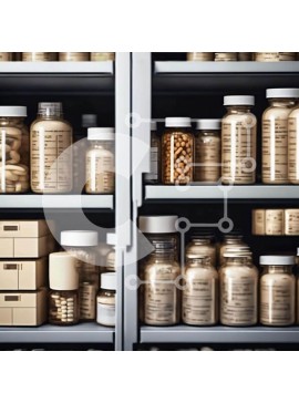 Intra Συλλεκτικό Ξύλινο Παζλ Plywood  4mm - Ντουλάπι φαρμακείου γεμάτο με διάφορους τύπους φαρμάκων Σε Ξύλινο Κουτί - Διαστάσεις Puzzle: 10x10 cm – 25 κομμάτια