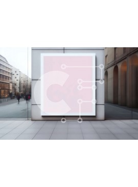 Intra Συλλεκτικό Ξύλινο Παζλ Plywood  4mm - Κενός λευκός καμβάς που κρέμεται στον τοίχο στο κτίριο της πόλης Σε Ξύλινο Κουτί - Διαστάσεις Puzzle: 10x10 cm – 25 κομμάτια