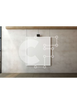 Intra Συλλεκτικό Ξύλινο Παζλ Plywood  4mm - Κενός λευκός καμβάς που κρέμεται σε δωμάτιο από σκυρόδεμα με μεγάλα παράθυρα Σε Ξύλινο Κουτί - Διαστάσεις Puzzle: 10x10 cm – 25 κομμάτια