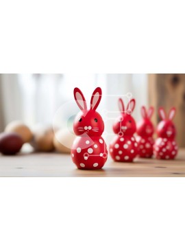 Intra Συλλεκτικό Ξύλινο Παζλ Plywood  4mm - Ειδώλια και αυγά λαγουδάκι του Πάσχα Σε Ξύλινο Κουτί - Διαστάσεις Puzzle: 10x10 cm – 25 κομμάτια