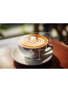 Σετ των 2 Intra Συλλεκτικό Ξύλινο Παζλ Plywood  4mm - Φλιτζάνι καφέ με φύλλο Latte Art Σε Ξύλινο Κουτί - Διαστάσεις: 10x10 cm – 25 κομμάτια