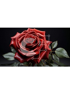 Intra Συλλεκτικό Ξύλινο Παζλ Plywood  4mm - Όμορφη εικόνα ενός κόκκινου τριαντάφυλλου σε μαύρο φόντο Σε Ξύλινο Κουτί - Διαστάσεις: 10x10 cm – 25 κομμάτια