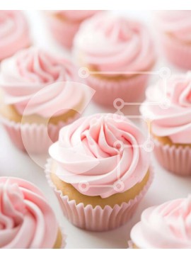 Σετ των 2 Intra Συλλεκτικό Ξύλινο Παζλ Plywood  4mm - Ροζ Cupcakes με Λευκό γλάσο Σε Ξύλινο Κουτί - Διαστάσεις: 10x10 cm – 25 κομμάτια