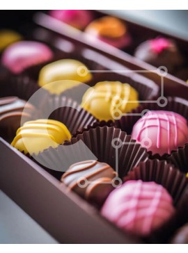 Σετ των 2 Intra Συλλεκτικό Ξύλινο Παζλ Plywood  4mm - Ποικιλία σοκολάτες και γλυκά σε καφέ κουτί Σε Ξύλινο Κουτί - Διαστάσεις: 10x10 cm – 25 κομμάτια