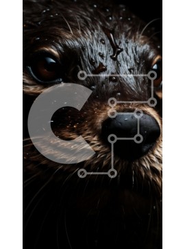 Σετ των 2 Intra Συλλεκτικό Ξύλινο Παζλ Plywood  4mm - Αξιολάτρευτο κοντινό πλάνο του προσώπου μιας θαλάσσιας βίδρας με σταγονίδια νερού Σε Ξύλινο Κουτί - Διαστάσεις: 10x10 cm – 25 κομμάτια