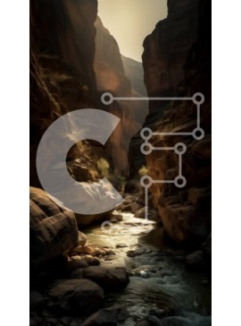 Σετ των 2 Intra Συλλεκτικό Ξύλινο Παζλ Plywood  4mm - Συναρπαστική θέα σε ένα στενό φαράγγι με ρέμα Σε Ξύλινο Κουτί - Διαστάσεις: 10x10 cm – 25 κομμάτια