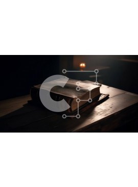 Intra Συλλεκτικό Ξύλινο Παζλ Plywood  4mm - Μυστηριώδης εικόνα ενός δωματίου με χαμηλό φωτισμό με ένα δερματόδετο βιβλίο Σε Ξύλινο Κουτί - Διαστάσεις Puzzle: 10x10 cm – 25 κομμάτια