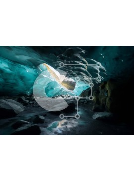 Intra Συλλεκτικό Ξύλινο Παζλ Plywood  4mm - Εκπληκτική εικόνα του σπηλαίου πάγου με φυσική δέσμη φωτός Σε Ξύλινο Κουτί - Διαστάσεις: 10x10 cm – 25 κομμάτια