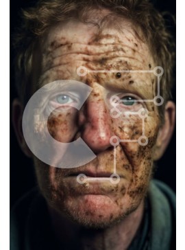 Intra Συλλεκτικό Ξύλινο Παζλ Plywood  4mm - Πορτρέτο ενός ηλικιωμένου άνδρα με γένια και ρυτίδες Σε Ξύλινο Κουτί - Διαστάσεις Puzzle: 10x10 cm – 25 κομμάτια