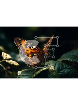 Intra Συλλεκτικό Ξύλινο Παζλ Plywood  4mm - Εκπληκτική εικόνα από κοντά της πεταλούδας στο σκοτεινό δάσος Σε Ξύλινο Κουτί - Διαστάσεις: 10x10 cm – 25 κομμάτια