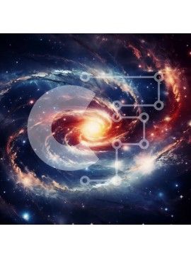 Intra Συλλεκτικό Ξύλινο Παζλ Plywood  4mm - Δονούμενη εικόνα ενός στροβιλιζόμενου γαλαξία στο διάστημα Σε Ξύλινο Κουτί - Διαστάσεις: 10x10 cm – 25 κομμάτια