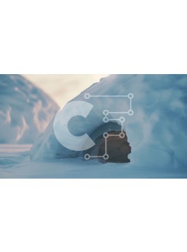 Intra Συλλεκτικό Ξύλινο Παζλ Plywood  4mm - Snow Igloo με γύρω χιονισμένα δέντρα και βουνά Σε Ξύλινο Κουτί - Διαστάσεις: 10x10 cm – 25 κομμάτια