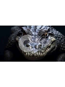 Intra Συλλεκτικό Ξύλινο Παζλ Plywood  4mm - Εκφοβιστική φωτογραφία αλιγάτορα με ανοιχτά σαγόνια και γυμνά δόντια Σε Ξύλινο Κουτί - Διαστάσεις: 10x10 cm – 25 κομμάτια