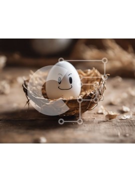 Intra Συλλεκτικό Ξύλινο Παζλ Plywood  4mm - Αυγό Smiley Face in Bird's Nest Σε Ξύλινο Κουτί - Διαστάσεις: 10x10 cm – 25 κομμάτια