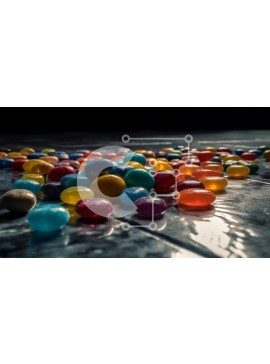 Σετ των 2 Intra Συλλεκτικό Ξύλινο Παζλ Plywood  4mm - Ζωντανά και νόστιμα Gummy Bears σε μια σκοτεινή επιφάνεια Σε Ξύλινο Κουτί - Διαστάσεις: 10x10 cm – 25 κομμάτια