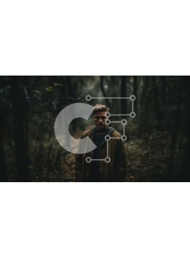 Intra Συλλεκτικό Ξύλινο Παζλ Plywood  4mm - Μυστηριώδης φωτογραφία ενός άνδρα σε ένα σκοτεινό δάσος Σε Ξύλινο Κουτί - Διαστάσεις: 10x10 cm – 25 κομμάτια