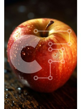 Σετ των 2 Intra Συλλεκτικό Ξύλινο Παζλ Plywood  4mm - Όμορφη εικόνα ενός φρέσκου μήλου με σταγονίδια νερού Σε Ξύλινο Κουτί - Διαστάσεις: 10x10 cm – 25 κομμάτια