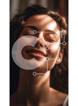 Intra Συλλεκτικό Ξύλινο Παζλ Plywood  4mm - Φιλική νεαρή γυναίκα με ζεστό χαμόγελο και σγουρά καστανά μαλλιά Σε Ξύλινο Κουτί - Διαστάσεις Puzzle: 10x10 cm – 25 κομμάτια