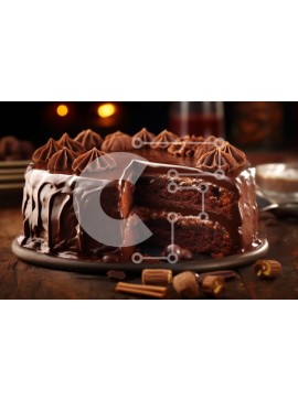 Σετ των 2 Intra Συλλεκτικό Ξύλινο Παζλ Plywood  4mm - Παρακμιακό κέικ σοκολάτας με παχύ πάγο Σε Ξύλινο Κουτί - Διαστάσεις: 10x10 cm – 25 κομμάτια