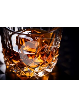 Intra Συλλεκτικό Ξύλινο Παζλ Plywood  4mm - Ποτήρι ουίσκι με παγάκια Σε Ξύλινο Κουτί - Διαστάσεις Puzzle: 10x10 cm – 25 κομμάτια