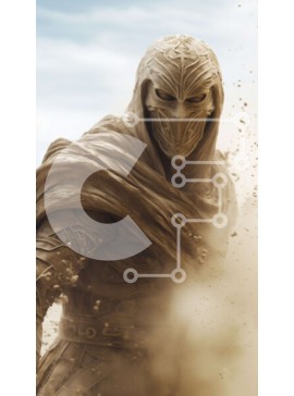 Intra Συλλεκτικό Ξύλινο Παζλ Plywood  4mm - Μυστηριώδες πρόσωπο με τη ρόμπα και την κουκούλα που στέκεται στην έρημο Sandy Σε Ξύλινο Κουτί - Διαστάσεις Puzzle: 10x10 cm – 25 κομμάτια